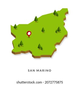 Isometric Map of San Marino. Simple 3D Map. Vector Illustration - EPS 10 Vector