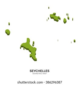 Isometric map of Seychelles detailed vector illustration. Isolated 3D isometric country concept for infographic