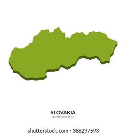 Isometric map of Slovakia detailed vector illustration. Isolated 3D isometric country concept for infographic