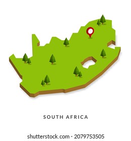 Isometric Map of South Africa. Simple 3D Map. Vector Illustration - EPS 10 Vector