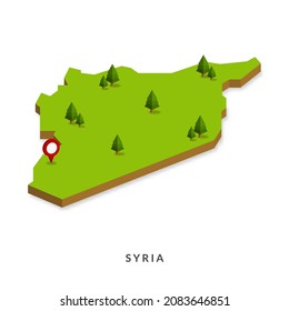 Isometric Map of Syria. Simple 3D Map. Vector Illustration - EPS 10 Vector