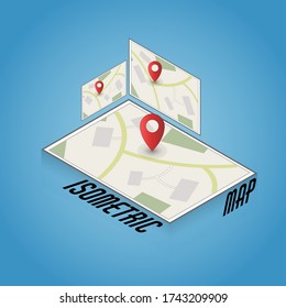 Isometric map in three projections with a pointer