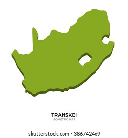 Isometric map of Transkei detailed vector illustration. Isolated 3D isometric country concept for infographic