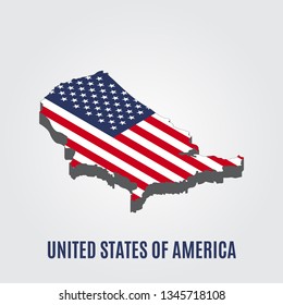 Isometric map of United States of America