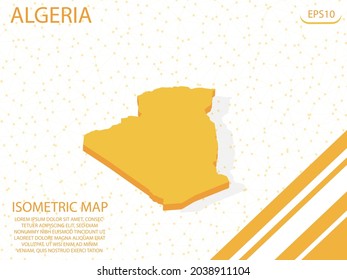 isometric map yellow of Algeria Modern Graphics Mesh point background. for website, infographic, banner vector illustration EPS10 