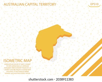 isometric map yellow of Australian Capital Territory Modern Graphics Mesh point background. for website, infographic, banner vector illustration EPS10 