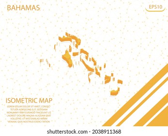 mapa isométrico amarillo de Bahamas Modern Graphics Mesh de fondo. para sitio web, infografía, ilustración vectorial banner EPS10 