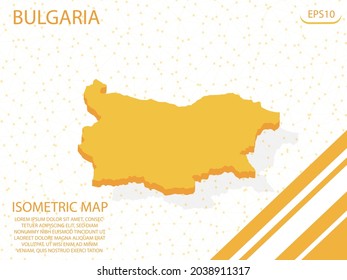 isometric map yellow of Bulgaria Modern Graphics Mesh point background. for website, infographic, banner vector illustration EPS10 