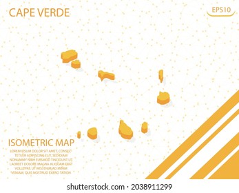 isometric map yellow of Cape Verde Modern Graphics Mesh point background. for website, infographic, banner vector illustration EPS10 