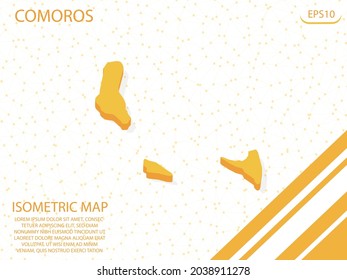 isometric map yellow of Comoros Modern Graphics Mesh point background. for website, infographic, banner vector illustration EPS10 