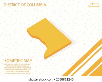 mapa isométrico amarillo del distrito de Columbia Modern Graphics Mesh de fondo. para sitio web, infografía, ilustración vectorial banner EPS10 