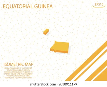isometric map yellow of Equatorial Guinea Modern Graphics Mesh point background. for website, infographic, banner vector illustration EPS10 