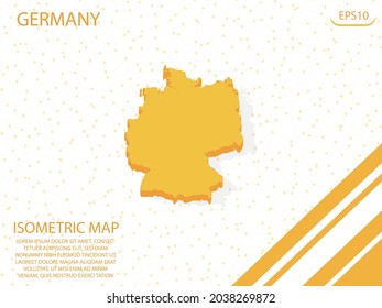 mapa isométrico amarillo de Alemania Modern Graphics Mesh de fondo. para sitio web, infografía, ilustración vectorial banner EPS10 