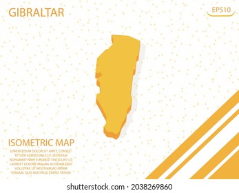 isometric map yellow of Gibraltar Modern Graphics Mesh point background. for website, infographic, banner vector illustration EPS10 