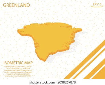 isometric map yellow of Greenland Modern Graphics Mesh point background. for website, infographic, banner vector illustration EPS10 