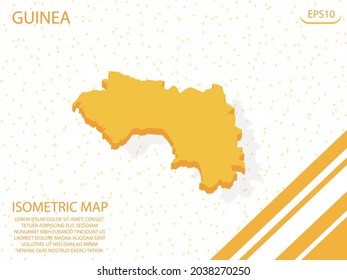 isometric map yellow of Guinea Modern Graphics Mesh point background. for website, infographic, banner vector illustration EPS10 