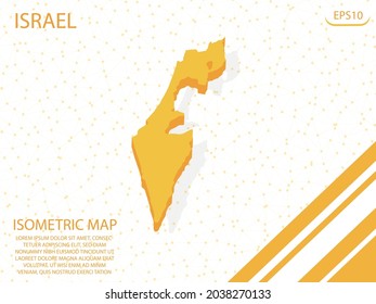 isometric map yellow of Israel Modern Graphics Mesh point background. for website, infographic, banner vector illustration EPS10 