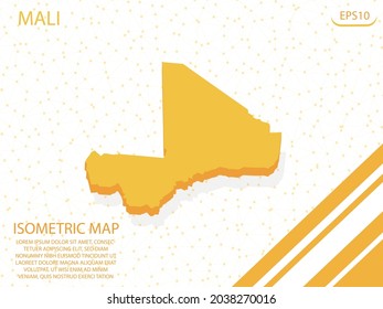 isometrische Karte gelb von Mali Modern Graphics Mesh Point Hintergrund. für Website, Infografik, Banner, Vektorgrafik EPS10 