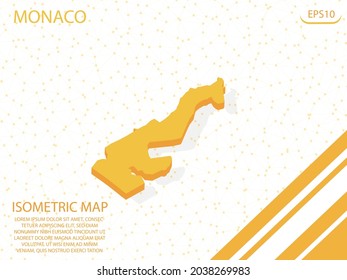 isometric map yellow of Monaco Modern Graphics Mesh point background. for website, infographic, banner vector illustration EPS10 