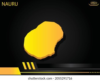 isometric map yellow of Nauru on background yellow black frame design innovation concept. for text and message artwork design.Vector Illustration.