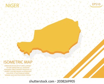 mapa isométrico amarillo del fondo del punto de malla de gráficos modernos de Níger. para sitio web, infografía, ilustración vectorial banner EPS10 