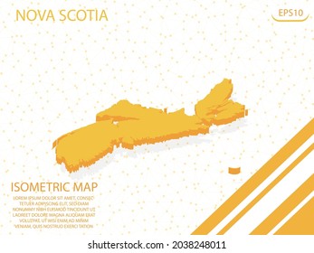 isometric map yellow of Nova Scotia Modern Graphics Mesh point background. for website, infographic, banner vector illustration EPS10 