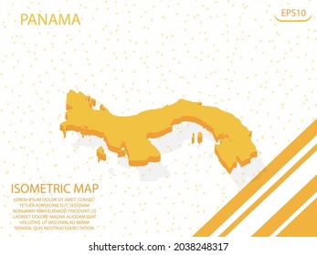 isometric map yellow of Panama Modern Graphics Mesh point background. for website, infographic, banner vector illustration EPS10 
