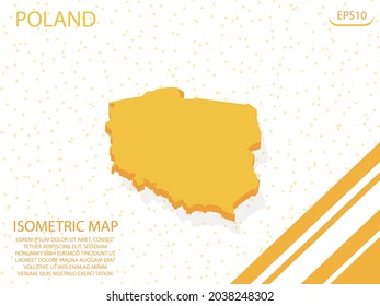 isometrische Karte gelb von Polen Moderne Grafik Mesh-Hintergrund. für Website, Infografik, Banner, Vektorgrafik EPS10 