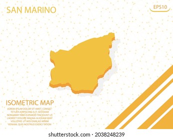 isometric map yellow of San Marino Modern Graphics Mesh point background. for website, infographic, banner vector illustration EPS10 