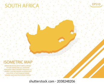 isometric map yellow of South Africa Modern Graphics Mesh point background. for website, infographic, banner vector illustration EPS10 