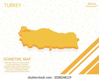 isometric map yellow of Turkey Modern Graphics Mesh point background. for website, infographic, banner vector illustration EPS10 