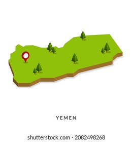 Mapa isométrico de Yemen. Mapa 3D simple. Ilustración de vectores - Vector EPS 10