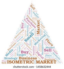 Isometric Market word cloud. Vector made with text only