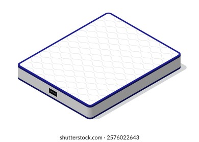 Isometric mattress illustration. Bedroom theme ideas. Isolated vector for banner, poster, presentation, infographic,  web, apps, and other uses.