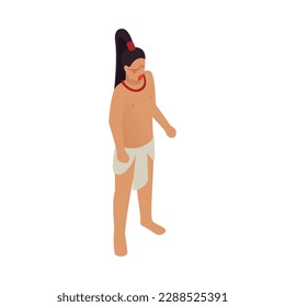 Isometric maya man on white background vector illustration