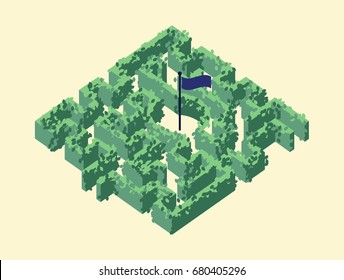 Isometric Maze / Labyrinth Made By Plant