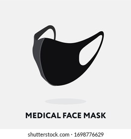 Isometric Medical Respiratory Virus Face Mask. Coronavirus Epidemic Pandemic Protection. Flat Vector Icon.