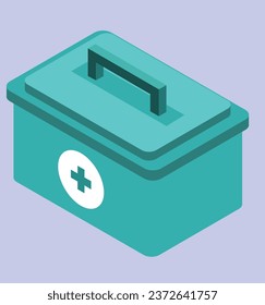 isometric medical suitcase test vector design illustration