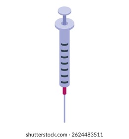 Isometric medical syringe with needle for injecting medicine, vaccination or drug