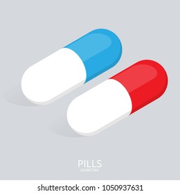 isometric medicine pills vector