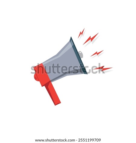 Isometric megaphone icon with a clean and modern design. Used for broadcasting, public speaking, or a warning tool in marketing campaigns and promotional media