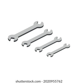 Isometrische Metallringe verschiedener Größe, einzelne 3D-Vektorgrafik