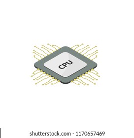 Isometric micro-chip. CPU isometria