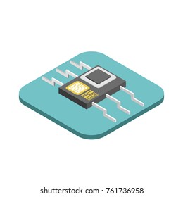 isometric microchip vector