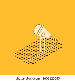 Isometric Microphone icon isolated on yellow background. On air radio mic microphone. Speaker sign.  Vector Illustration