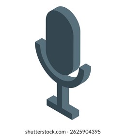 Microfone isométrico simboliza gravação de áudio, podcasting, transmissão e comunicação