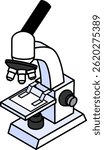 Isometric Microscope Clip art - Blue Monochrome
