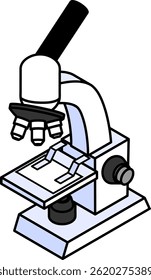 Microscopio isométrico arte de Clip - azul monocromo
