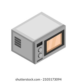 Horno de microondas isométrico en segundo plano