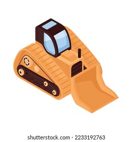 Isometric mine composition with image of mining tool isolated on blank background 3d vector illustration
